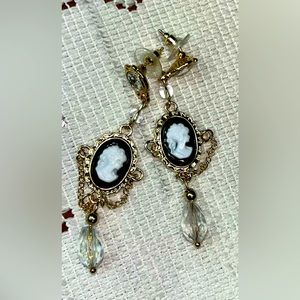 Black Cameo Earrings